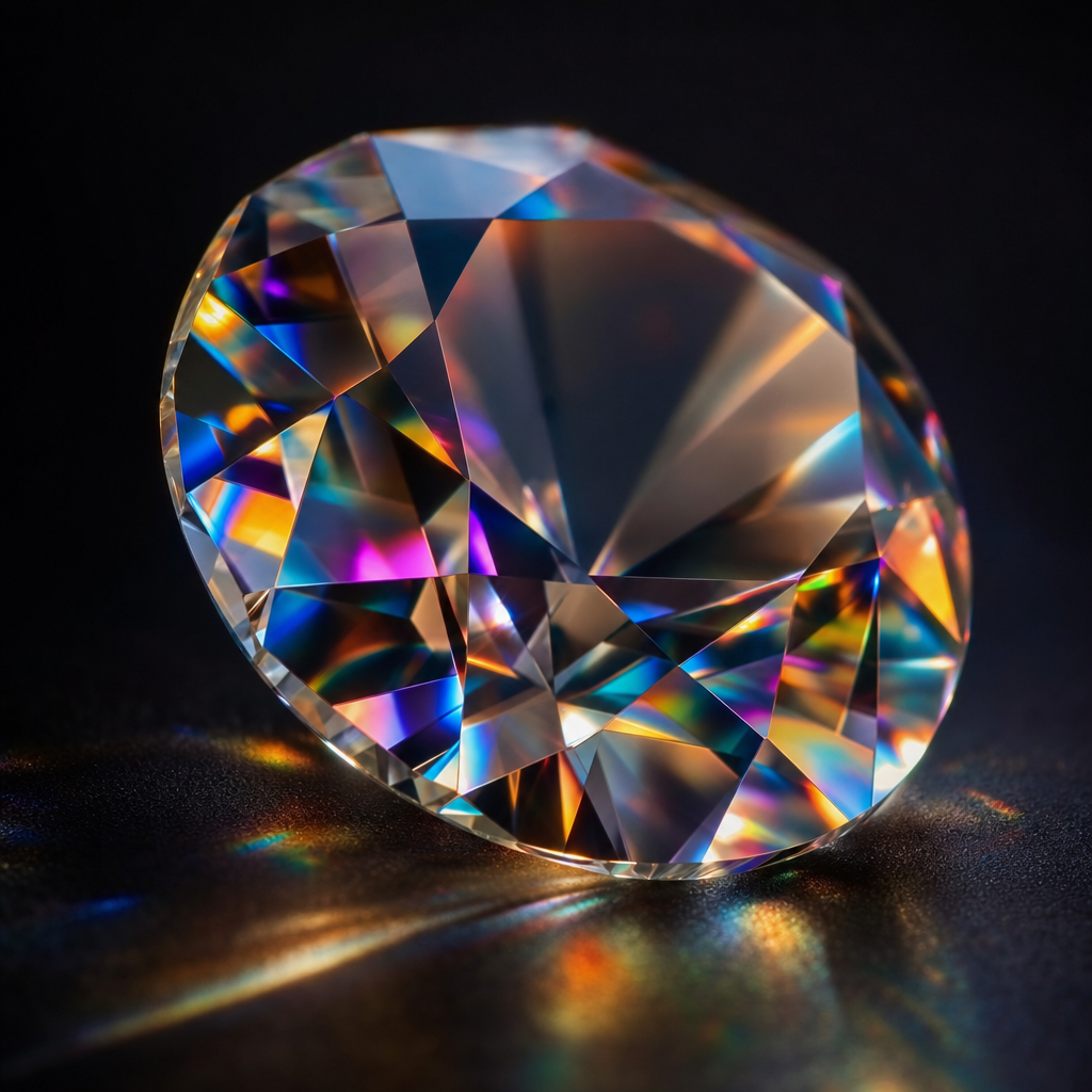 Hyperreal gemstone macro, rainbow refraction